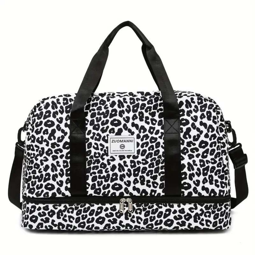 ZUOMANNI Leopard Print Duffle Bag‎ Gym Travel Weekender Carry On